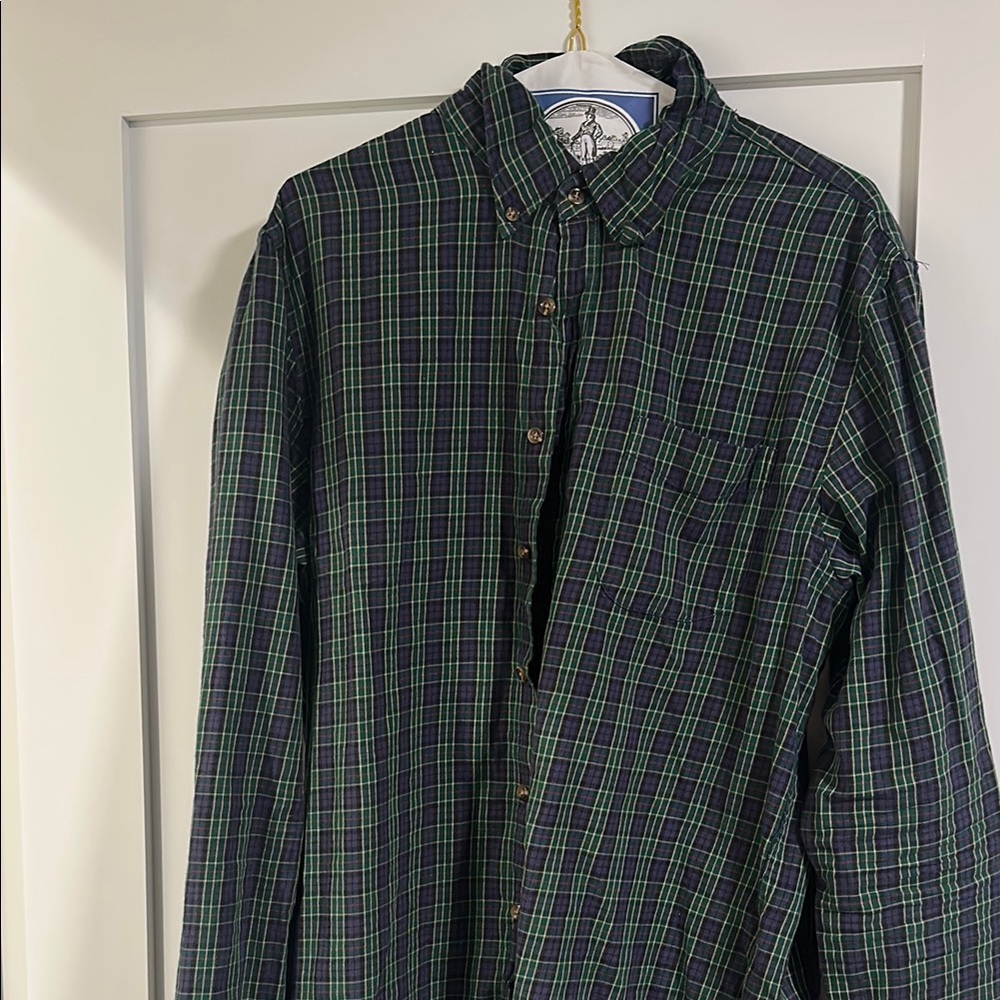 J. Crew Men's Green Plaid Shirt